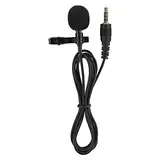 ASHATA Micro Lavalier Anstecknadel Clip-on, Multifunktions-Kragenclip-Mikrofon für Live-Übertragung von Mobiltelefonen Interview, für Belt Pack Mic-System,Sprachverstärker,