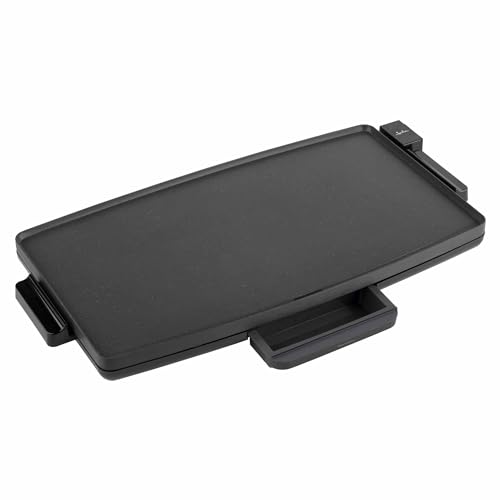 JATA JEGR1603 Grillplatte, XXL Grillplatte (60 x 35 cm) 2400 W, patentierte Widerstandsfähigkeit, Antihaftbeschichtung, Auffangschale, einfache Reinigung, einstellbare Temperatur