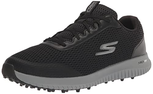 Skechers Herren GO Golf MAX 2 Fairway 3 Sneaker, Black Textile/Gray Trim, 41 EU