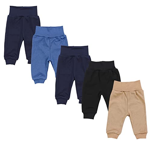 TupTam Unisex Baby Pumphose 5er Pack aus Oeko-Tex zertifizierten Materialien Langhose Unisex, Farbe: Junge, Größe: 86