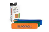 BLACKROLL® Loop Band Set (3er), Fitnessband Set für funktionales Training, hautfreundliche Trainingsbänder in 3 Stärken: leicht (orange), mittel (grün) & stark (blau), Made in Germany