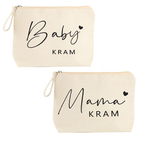 2PCS Geschenke für Mama, Erstes Mal Make-up Tasche Neue Mutter Geschenke für Frauen, Kosmetiktasche Bag für werdende Mama, Mom Bag mit Reißverschluss für Frauen, Geschenkidee für das erste Mal Mutter