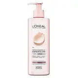 L'Oréal Paris Gesichtsreinigung, Reinigungsmilch zur Entfernung von Make-up, Mit Rosen-und Jasminextrakt, Auch für sensible Haut geeignet, Kostbare Blüten, 1 x 400 ml