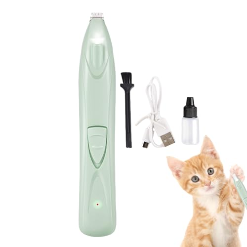 Hunde Gesicht Trimmer, Katzenpfoten Haar Trimmer | LED -Lampe schnurloser, ruhiger Hundepfoten Rasierer für Welpen | Haustiere Fuß Haare Clipper Gesichtspflegewerkzeug