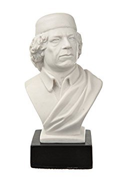 Libyscher Revolutionär Oberst Muammar Gaddafi marmor Büste Statue Skulptur 11,5 cm