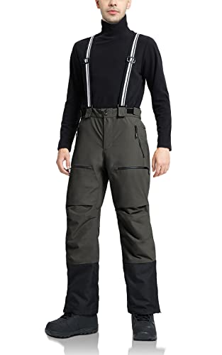 Pioneer Camp Herren Skihose Gefüttert Hosenträger Ski Hosen Schneehose Snowboardhose Outdoorhose Grau XL