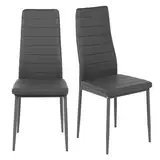 GOKHOMX Stuhl 2er Set Stühle Grau Mit Ziernähten Küchenstühle Küchenstühle Für Esszimmer-, Küchen- und Büromöbel, Metallbeine, Grau