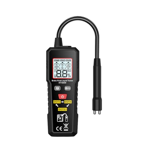 BOROCO Bremsflüssigkeitstester, Bremsflüssigkeitsprüfer mit LED Anzeige für Auto Fahrzeug, Bremsflüssigkeit Diagnosetest Werkzeug kalibriert für DOT3 DOT4 DOT-5.1 Bremsflüssigkeit