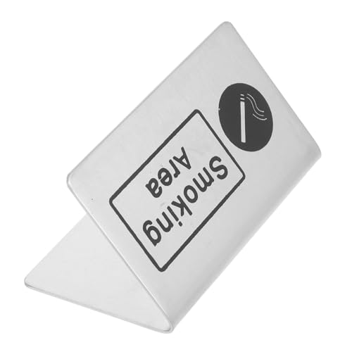 Garneck Schild Des Raucherbereichs Raucherbereichsanzeige Tischzeltschild Aus Edelstahl Raucherbereichstafel Metallzeichen Raucherbereichsschild Für Zu Hause Silver Rostfreier Stahl