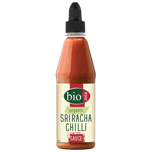 BIOASIA Bio Sriracha Chilisauce, Feurig scharfe Sauce aus roten Chilischote, zum Verfeinern von Wok-Gerichten, Reispfannen & Bratnudeln - 1 x 200 ml