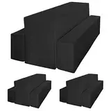 Pesonlook 2 Packung Bierbankhussen Biertischhussen 3er Set, Schwarz Biertisch und Bankhussen Set für 70cm Tischbreite Bierbankhusse Bierzeltgarnitur 220x70cm für Bankette im Freien (Schwarz)