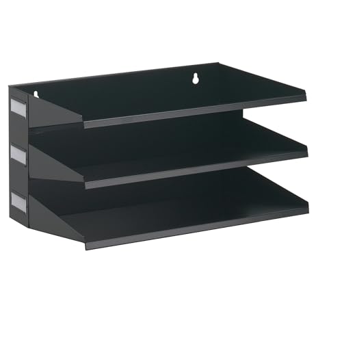 Durable Sortierreck (mit 3 Ablagefächern), für Tisch oder Wand, schwarz, 335901