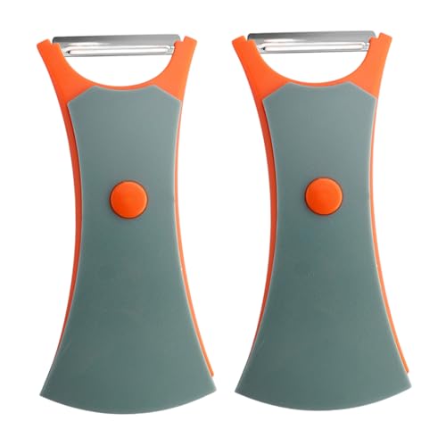 2pcs Edelstahl Gemüseschäler, Dual Blade 2-in-1 Obst & Kartoffelschäler mit Julienne-Funktion, ergonomische Griff-Küchenwerkzeuge für Hauskochen