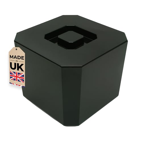 Eiskübel mit Deckel, schwarz, 6 Liter, achteckige und doppelwandige Isolierung, BPA-frei, Eiskübel für Partys, hergestellt in Großbritannien, perfekt für Hausbars, Barzubehör, Pubs, Grillabende und