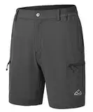 donhobo Damen Leichte Schnelltrocknend Hose Kurz Wanderhose Atmungsaktiv Trekkinghose Multi Taschen Sommer Outdoor Bermuda Shorts (Dunkelgrau, M)