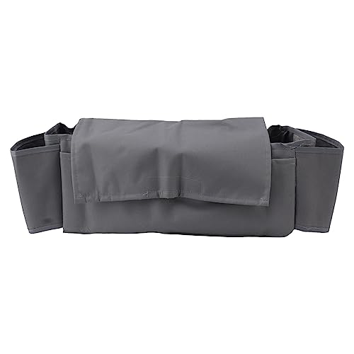 Aladeno Rollstuhltasche, 34 x 13 cm, Grau, mehrere Taschen, großes Fassungsvermögen, Aufbewahrungstasche für Gehhilfen, Korbtasche, Oxford-Stoff, Rollstuhl-Rucksack, Caddy für