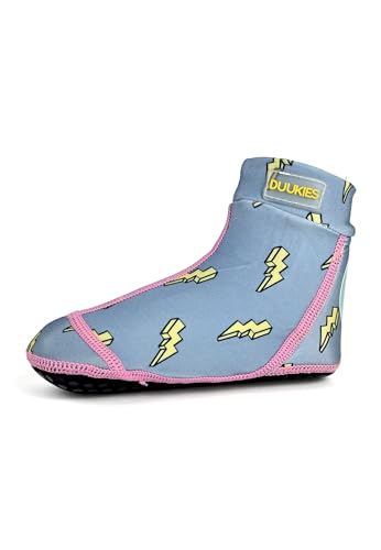 Duukies Mädchen Badesocken Lightning Blue Blitz leicht rutschfest UV-Schutz Badeschuhe, Farbe:hellblau, Socken:36-37