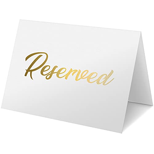 10 Gold Reserviert Schilder Gastronomie - Hochzeit - Reserved Table Signs for Wedding - Golden Tisch Reserviert Schild - Papier Tisch Reservierung - Reservierungsschilder Tisch - Karten Reserviert