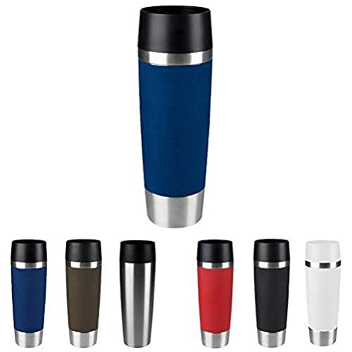 Emsa 513357 Travel Mug Classic | 360 ml | Thermobecher | Isolierbecher | hält 4h heiß/8h kalt | auslaufsicher | Quick-Press-Verschluss | 360°-Trinköffnung | blau | 1 Stück (1er Pack)