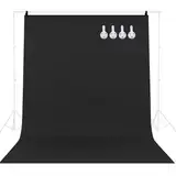 WYYFXY® 2x3m Fotohintergrund Schwarz Stoff Foto Hintergrund Fotografie Fotowand Faltbare Fotoleinwand Schwarzer Leinwand für Fotostudio, Fotoshooting, Video, Modefotografie