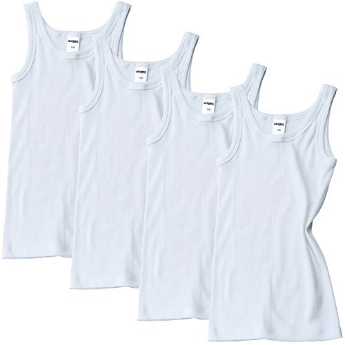 HERMKO 2800 4er Pack Jungen Unterhemd (Weitere Farben) Bio-Baumwolle, Farbe:weiß, Größe:116