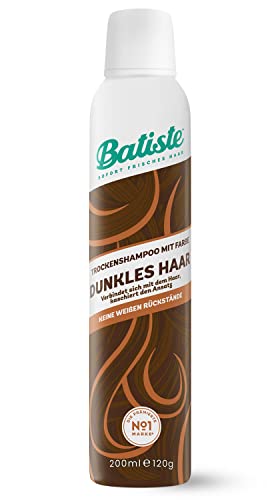 Batiste Trockenshampoo für dunkles Haar 200 ml, Dry Shampoo zum Auffrischen und Stylen, Haarpflege Spray mit einem Hauch von Farbe, Ohne Rückstände, Ohne Ausspülen, Haarstyling mit Farbeffekt