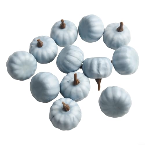 Fun 12-teiliges Mini-Kürbis-Set aus Schaumstoff, perfektes Zubehör für Ihre Halloween-Feierplanung (blau)