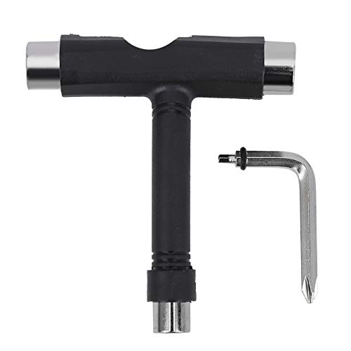 plplaaoo Professionelles Skateboard -Werkzeugkit Mehrzweck L T -Typ Wrench fünf Funktionen Schwarze Schwarz Einstellen -Dichtungsmuttern Schrauben für Skateboard -Wartung Reparatur Plastik