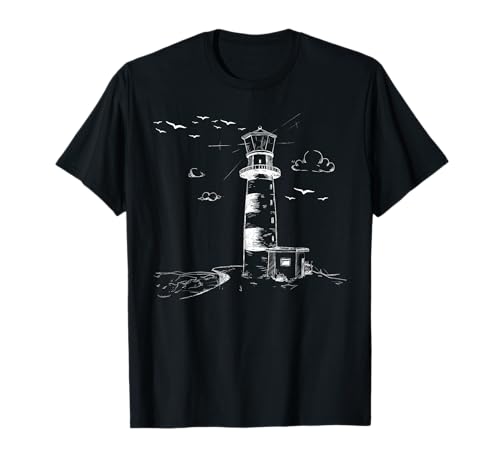 Leuchtturm Möwe Nordsee Ostsee Küste Urlaub Strand T-Shirt