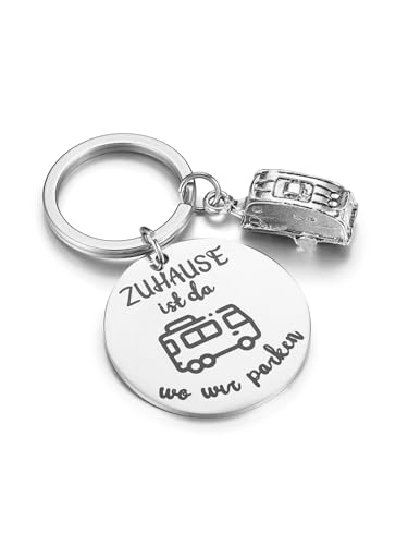 PiercingJak Camper Schlüsselanhänger Wohnmobil Campervan Geschenk 3d Van Caravan VanLife Glück Accessories Charms Zubehör für Wohnmobilfahrer Wohnmobilbesitzer Reisende