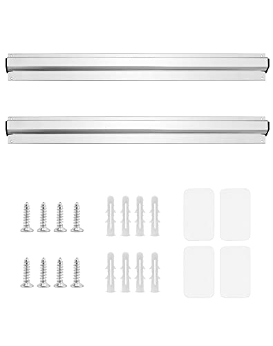 QWORK® 2 Stück Bonschiene Bonhalter Wandhalterung Aluminiumlegierung Klemmschiene für Catering Cafés Kneipen Bars (60cm)