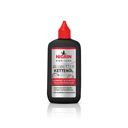 NIGRIN BIKE-CARE Allwetter-Kettenöl, 100 ml Flasche, Fahrradkettenöl, verringert Reibung, macht Fahrradketten leichtläufig