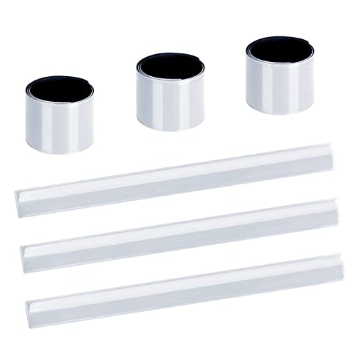 URAQT Reflektorband, 6PCS Universal Reflektoren Set Klatscharmband Sicherheitsband Reflektierend Schnapparmband Reflektierend Neon Reflektorbänder für Kinder Erwachsene Jogger und Radfahrer