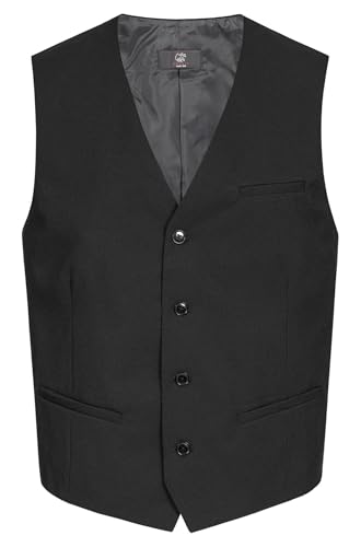 Greiff Größe 58 Gastro Moda Herren Service Weste Regular Fit Schwarz Modell 8202