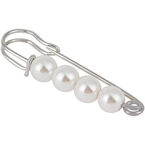 POFET Elegante Faux Pearl Sicherheitsnadel Brosche Pin Clip für Damen Schal Mantel Kleid