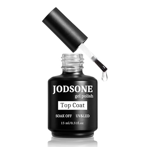 JODSONE 15ml No Wipe Top Coat Überlack UV LED Gellack Gel Nagellack Gel Polish, Hochglanz Glanz Finish Lang anhaltende Gel Nagellack,Nail Art Starter Manicure Salon DIY at Home…