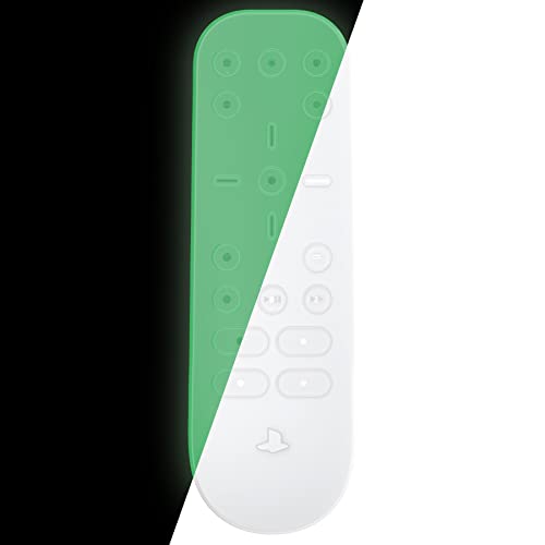 PlayVital Silikon Hülle für ps5 Media Remote Medienfernbedienung Cover Schutzhülle, Ergonomisches Design Ganzkörperschutzhülle für ps5 Fernbedienung-Glühen im Dunkeln Grün