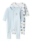 NAME IT Baby-Jungen NBMNIGHTSUIT 2P Zip FF Elephant NOOS Schlafanzug, Baby Blue, 74 (2er Pack)