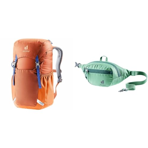 deuter Junior Kinderrucksack (18 L), Chestnut-mandarine & Junior Belt Kinder Hüfttasche