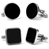 CONJURAIDE 4 Stück Manschettenknöpfe Herren, Personalisierte Manschettenknöpfe Damen Cufflinks for Men Manschettenknöpfe Manchettenknoepfe für Herren Konferenz Hochzeit Sfeiern