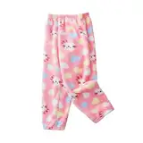 Flanell Hosen Mädchen Cartoon Tier Kawaii Pyjamahose Winter Warm Plüschhose Weich Kuschel Winterhose Thermohose Kinder Weihnachtspyjama Anime Bequeme Schlafhose Freizeithosen Flauschige Fleece Hose