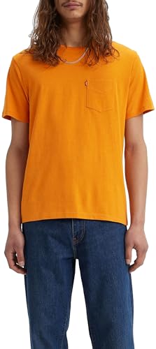 Levi's Men's Short Sleeve Classic Pocket Tee Sweatshirt, Orange (Desert Sun), M