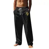 Herren-Leinenhose,Leicht,Locker,Einfarbig,Einfach,Lässige Yogahose Herren Leinenhosen Freizeithose Leichte Sommer Strand Hose Chino Hose Herren S-6xl