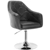 WOLTU® BH104sz 1x Barsessel Loungesessel, stufenlose Höhenverstellung, verchromter Stahl, Kunstleder, gut gepolsterte Sitzfläche mit Armlehne und Rücklehne, Schwarz