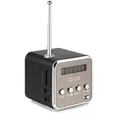 iplusmile Td-V26 Digital Lautsprecher Mini Lautsprecher Fm Radio Stereo Mp3 Mp4 Musikplayer Unterstützen Micro Sd/Tf Karte/USB/Disk/Fm (Schwarz)