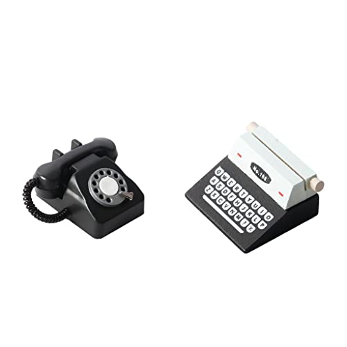Sharplace 1:12 Puppenhaus Miniatur Simulation Telefon Und Schreibmaschine Möbel DIY Szene Rollenspiel Fotografie Requisiten Zubehör Ornament Dekor