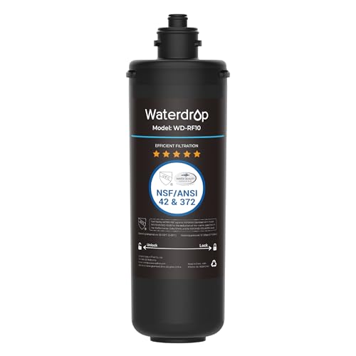 Waterdrop WD-RF10 Wasserfilter, NSF/ANSI 42 Zertifiziert, 30.000 Liter Hohe Kapazität, Ersatz für Watertrop Untertisch Wasserfiltrationssystem