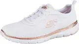 Skechers Damen Flex Appeal 3.0 First Insight Sneaker, White Mesh Rose Gold Trim, 37 EU