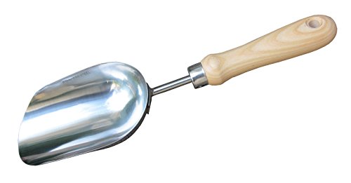 FITOOL Edelstahl-Bodenschaufel, 33 cm (13 Zoll), Edelstahl-Klinge, hochglanzpoliert, mit Eschenholzgriff