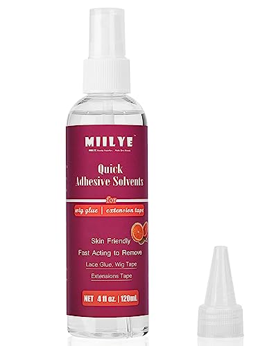 MIILYE Perücken Kleber Entferner/Tape Extension Löser Spray 120 ml/4 oz, Schnell wirkend Haarkleber Entferner, Bondinglöser und Tape Lösemittel für Spitzenperücken, Hair Extensions